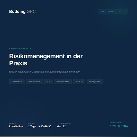 2-Tages-Seminar: Risikomanagement in der Praxis